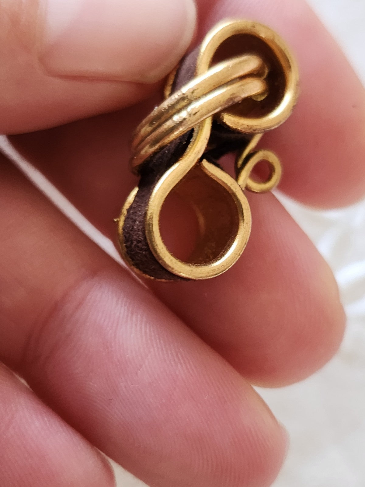 Collection bouton ancien en métal ornement parurier marron 2,6 cm D17C
