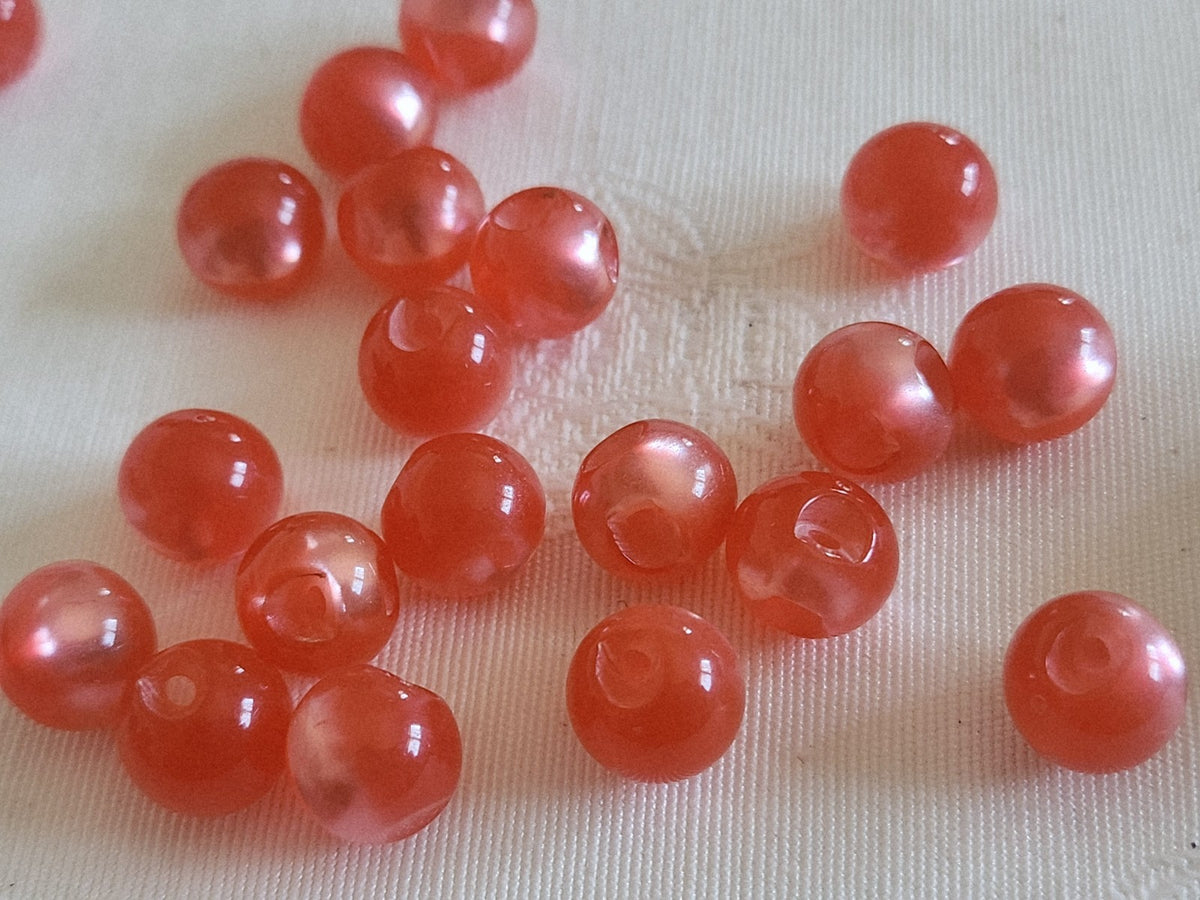 Lot 16 boutons vintage boule lumineux rose mini 0,9 cm ref 6182