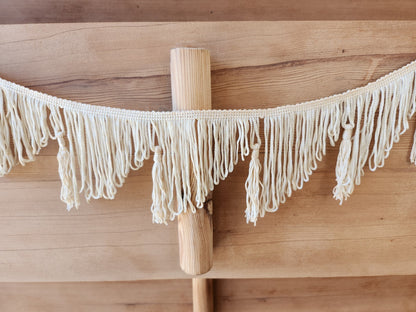 Galon vintage lumineux crème franges et pompons 1 métre 70 T2-17
