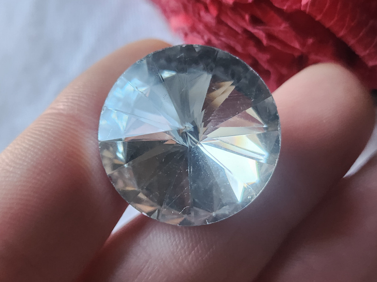 Volumineux bouton en verre strass pied gros 2,5 cm ref 4941