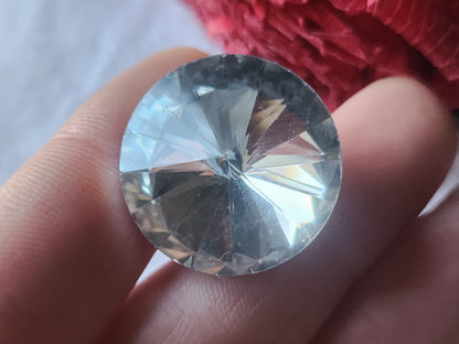 Volumineux bouton en verre strass pied gros 2,5 cm ref 4941