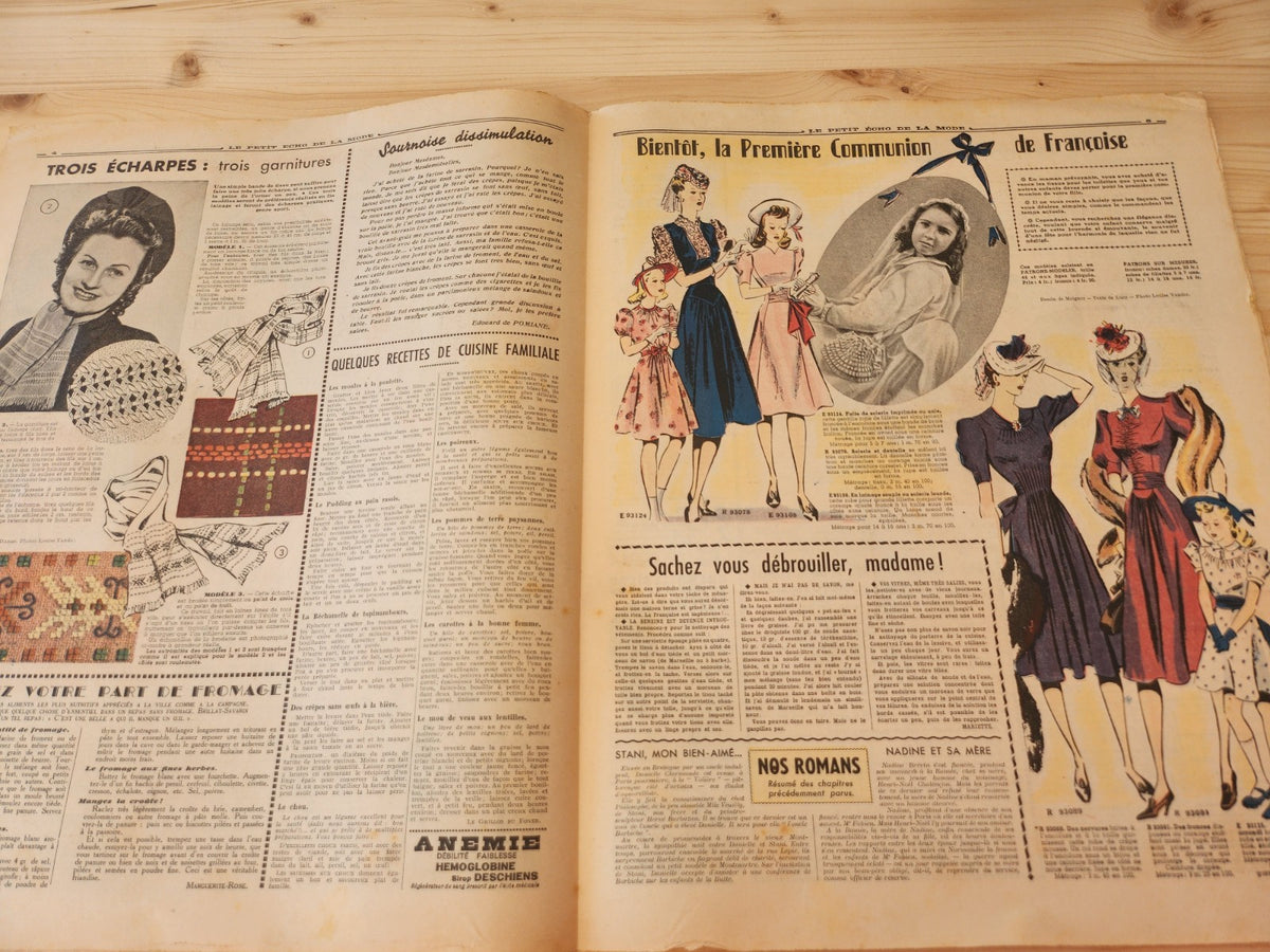Le petit echo de la mode 1941 n°14 blouse jupe  revue mode française