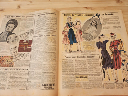 Le petit echo de la mode 1941 n°14 blouse jupe  revue mode française