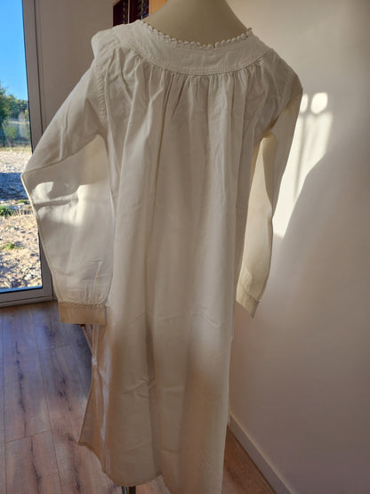 Chemise de nuit ancienne  monogramme BM longue manche B8
