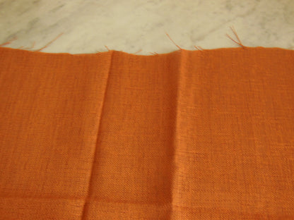 Coupon tissu trame apparente orange brulé rouille 1 m07  sur  87 cm