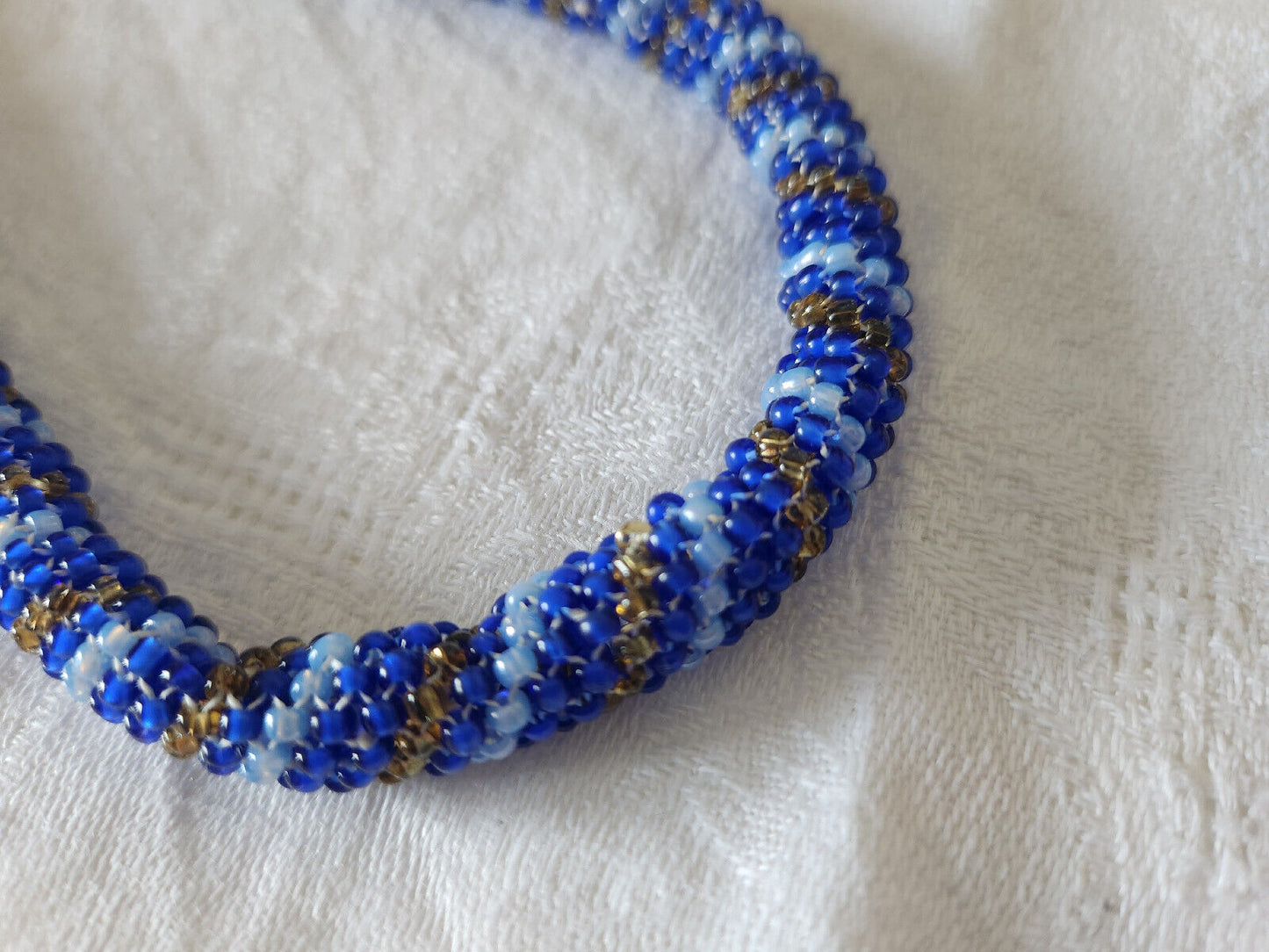 Collier vintage torsade perle rocaille 48 cm