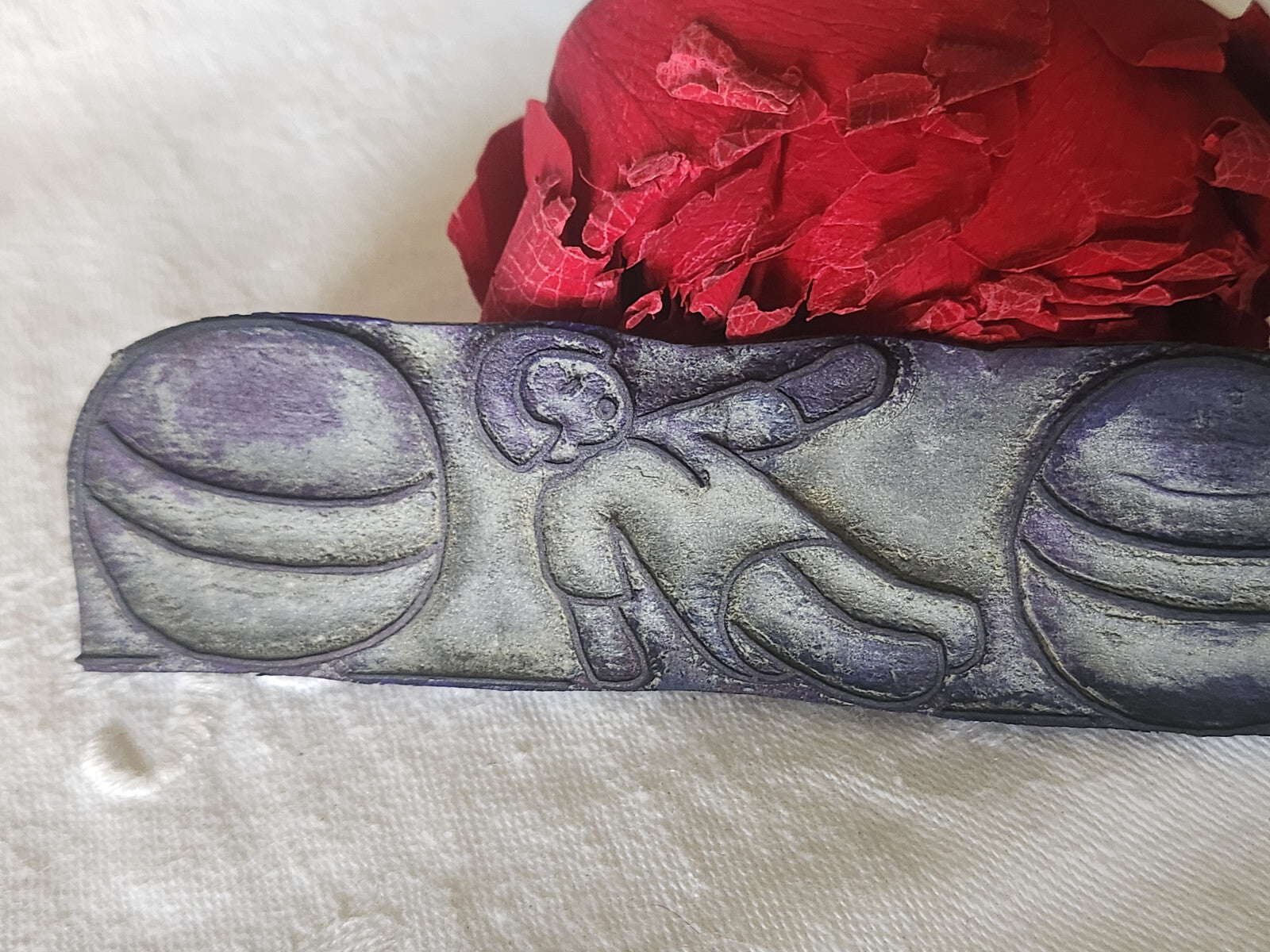 Tampon ancien sans support frise idéal broderie collection ballon poupée  n°9