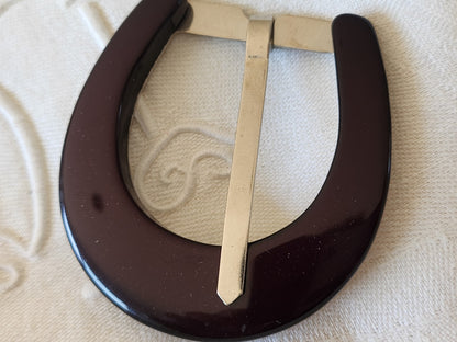 Grosse boucle de ceinture vintage superbe violet foncé