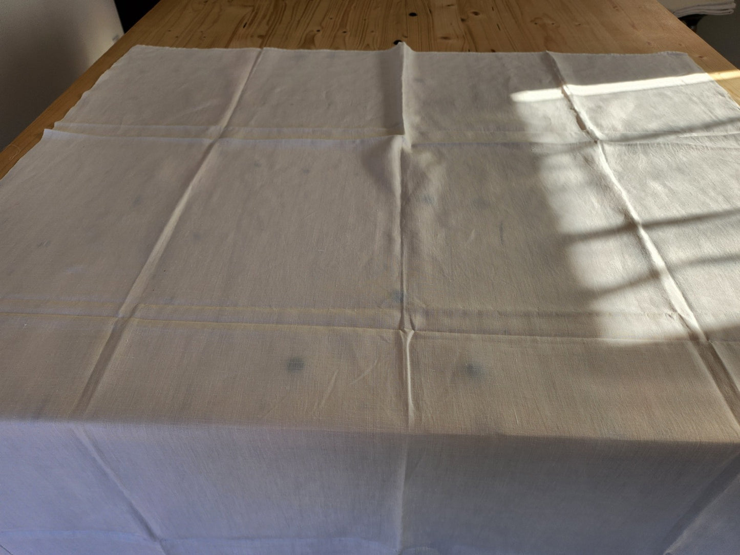 Ancien petit drap broderie incrustation ideal petit rideau enfant  B6