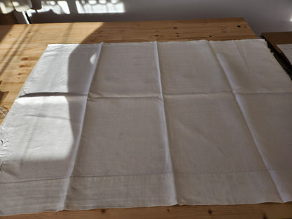 Ancien coupon   gros monogramme L tissu  toile ancienne 75 cm sur 103 cm  B5