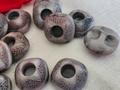 Lot 6 boutons vintage gris rose original 2 cm pied 20  mm ref 3980
