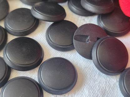 Lot 20 boutons vintage  noir  mat pied 1,7 cm ref 4878