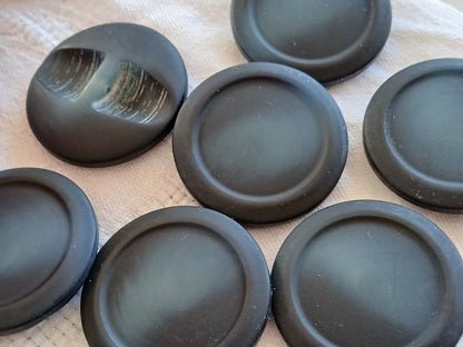 Lot 6 énormes boutons vintage bleu mat  XXL à pied 3,3 cm 33 mm ref 6476