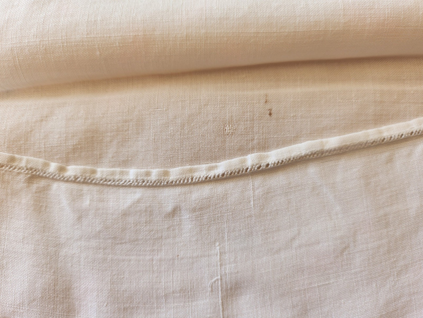 Ancien porte serviette  fait main blanc broderie pochette 11,5 cm sur 24 cm B7