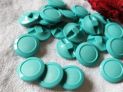 Lot 21 boutons vintage bleu turquoise pied 1,5 cm ref 2709