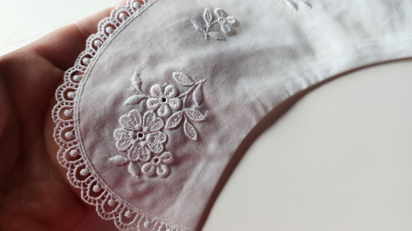 Ancien  col dentelle application tissu fin dentelle  B1-29