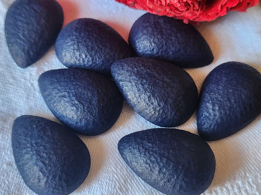Lot 8 gros boutons vintage gouttes bleu bombé 2,8 cm sur 1,9 cm ref 5524