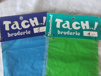 Duo anciens patch vintage thermocollant "poule champignon"  customisation T14
