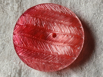 Enorme bouton vintage camaïeu rose à trous 4 cm ref 1421