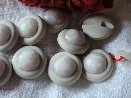 Lot 10  boutons vintage gris haut camaieu pied 1,7 cm ref 301