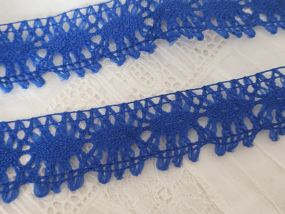 Dentelle vintage bleu large 3 mètres sur 2,5 cm A3