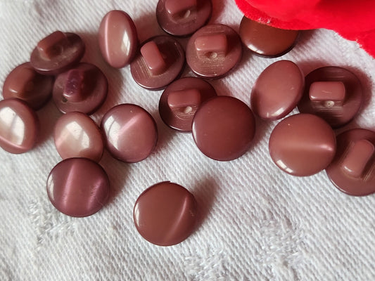 Lot 17  boutons vintage marron rosé pied lumineux 1,1 cm  ref 2217