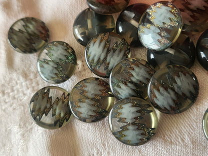 Lot 8 boutons vintage gris  inclusion à pied 1,7 cm ref 3959