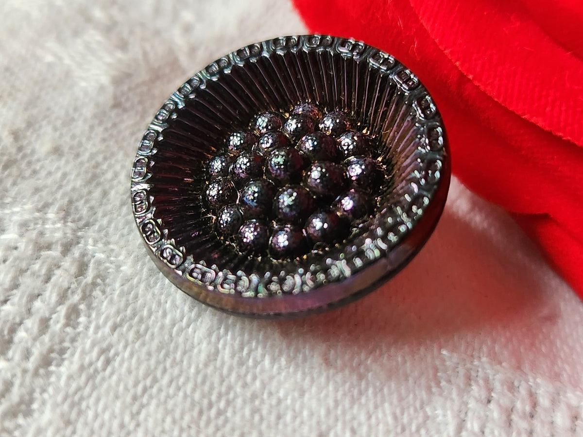Bouton en verre vintage violet mordoré 25,2 cm D10F