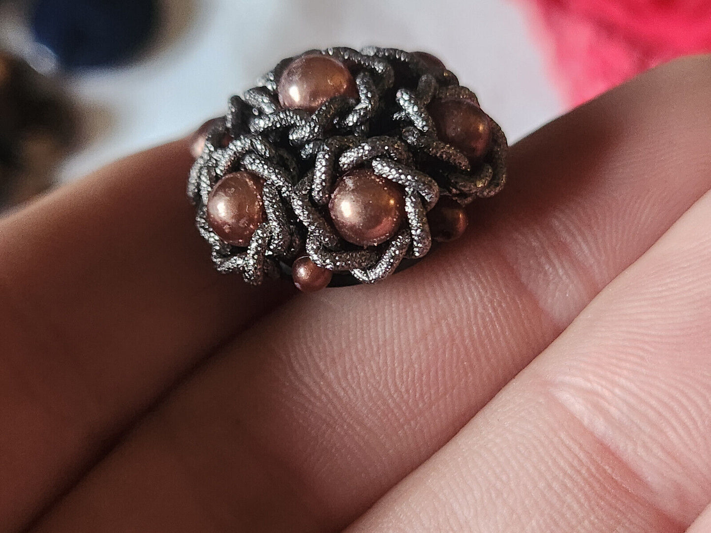 Bouton vintage parurier haute couture pourtour perlé 2,4 cm ref 1722