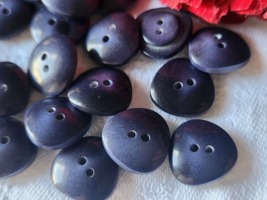Lot  23  petits boutons vintage camaieu bleu bombé pied 1,4 cm ref 2510