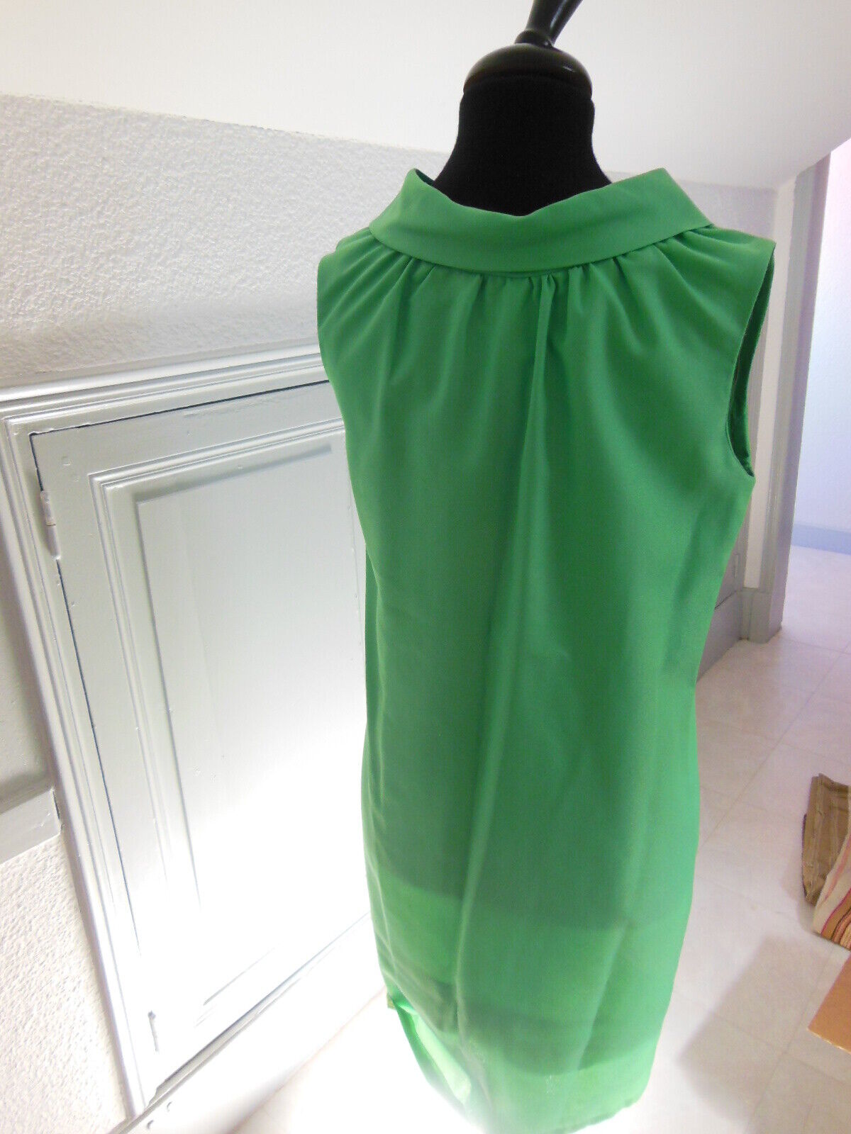 Pur vintage robe ancienne verte année 60/70  taille  38/40 ? B1