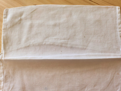 Ancien porte serviette  fait main blanc broderie pochette 11,5 cm sur 24 cm B7