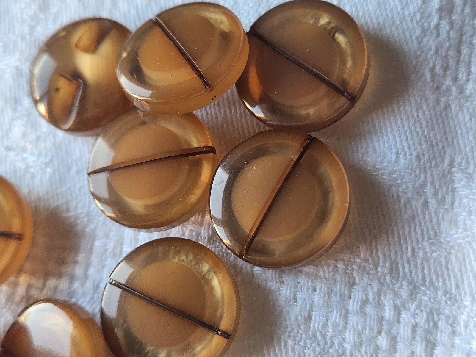 Lot 6 boutons vintage marron nacré  inclusion 1,9 cm épais pied ref 0028