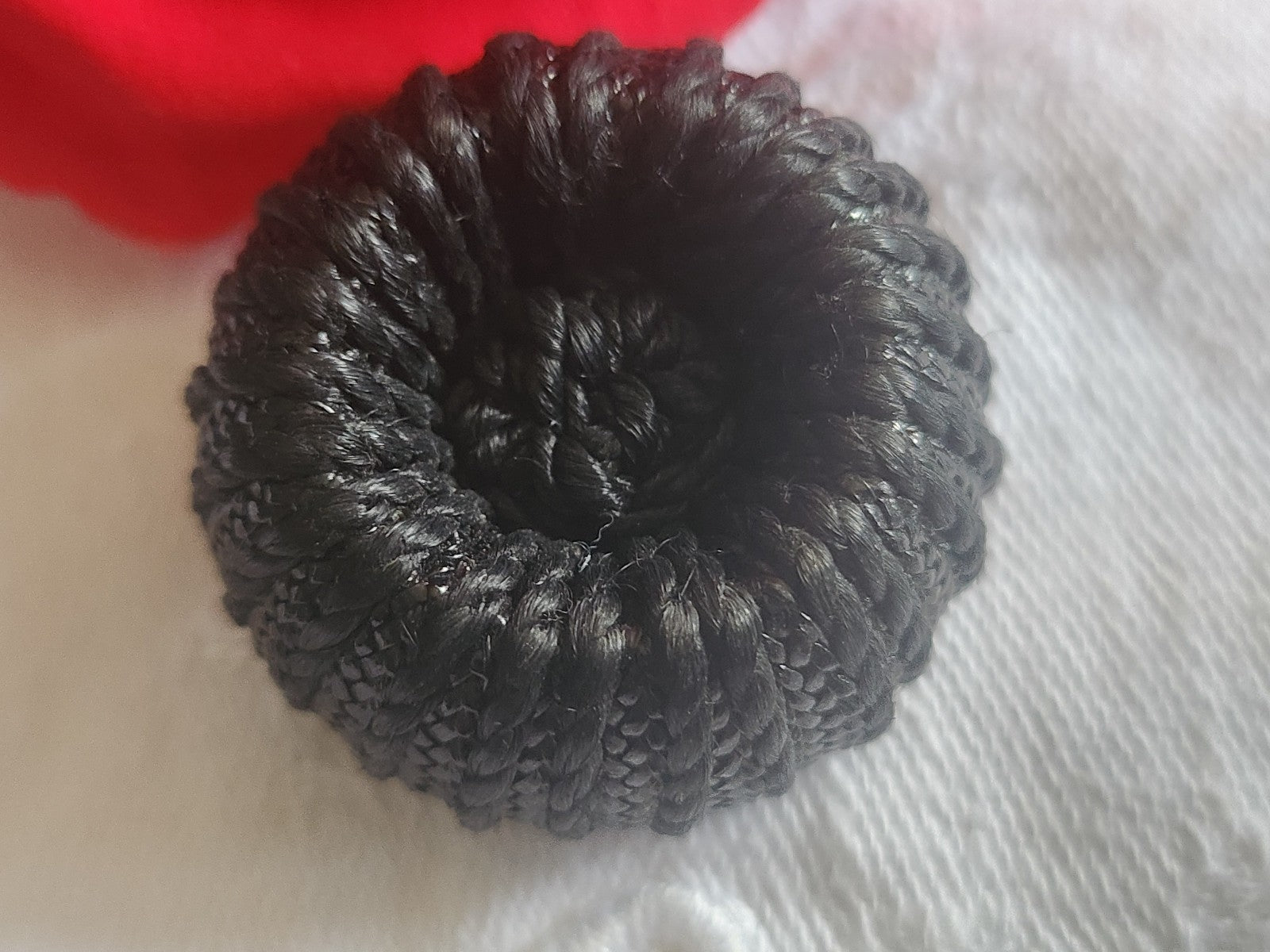 Ancien gros bouton en passementerie noir gros 3,1  cm noir ref 2876