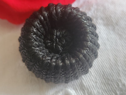 Ancien gros bouton en passementerie noir gros 3,1  cm noir ref 2876