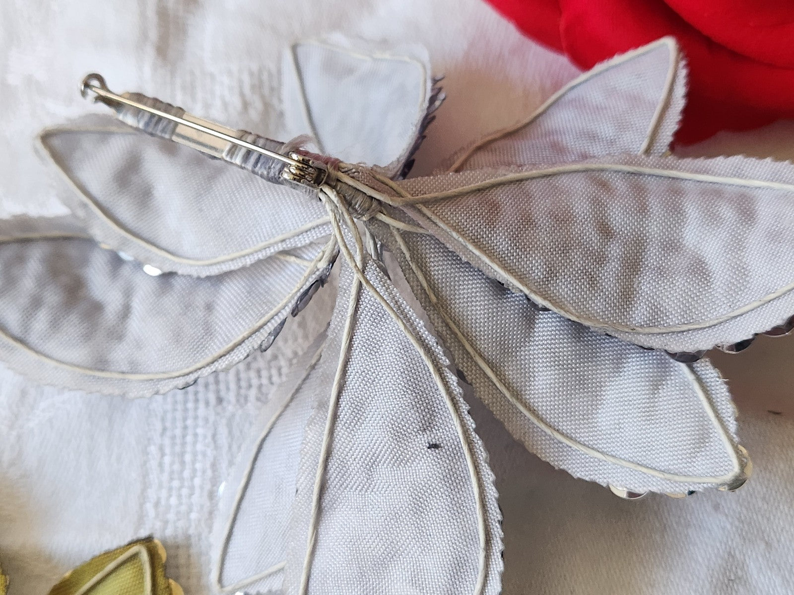 Lot 5 anciens ornement chapeau vintage creation  sur broche 12 cm