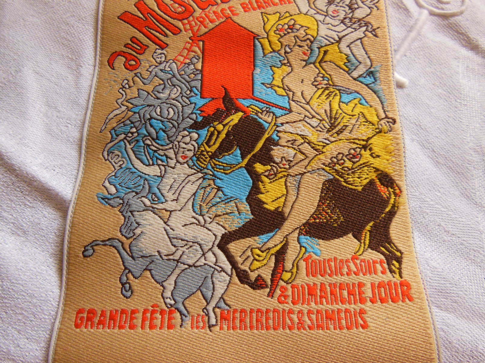 Customisation mercerie ornement tissu patch  grand moulin rouge 22 cm T1-2