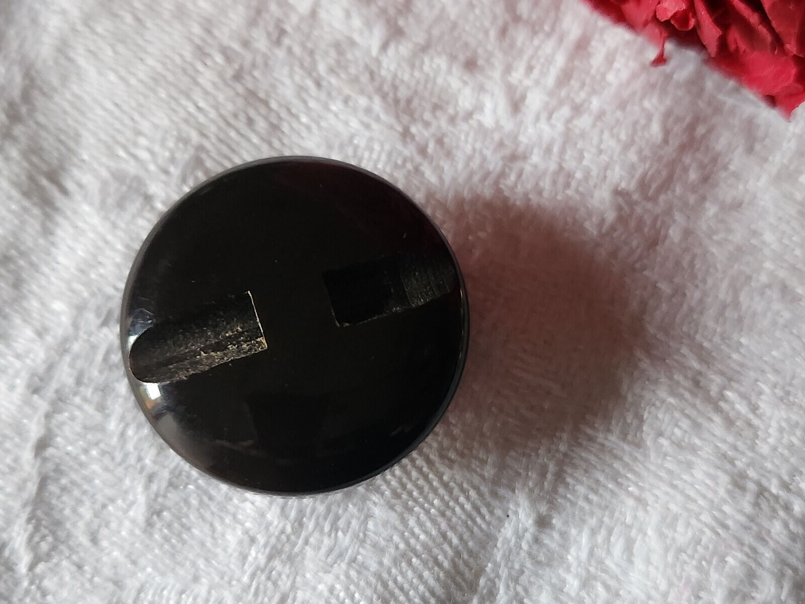 Collection bouton vintage coeur en nacre surelevé marron pied 2,5 cm D15B