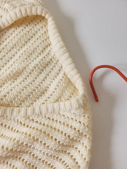 PUR VINTAGE ancien débardeur croché ajouré creme surpull 36/38  ref portant