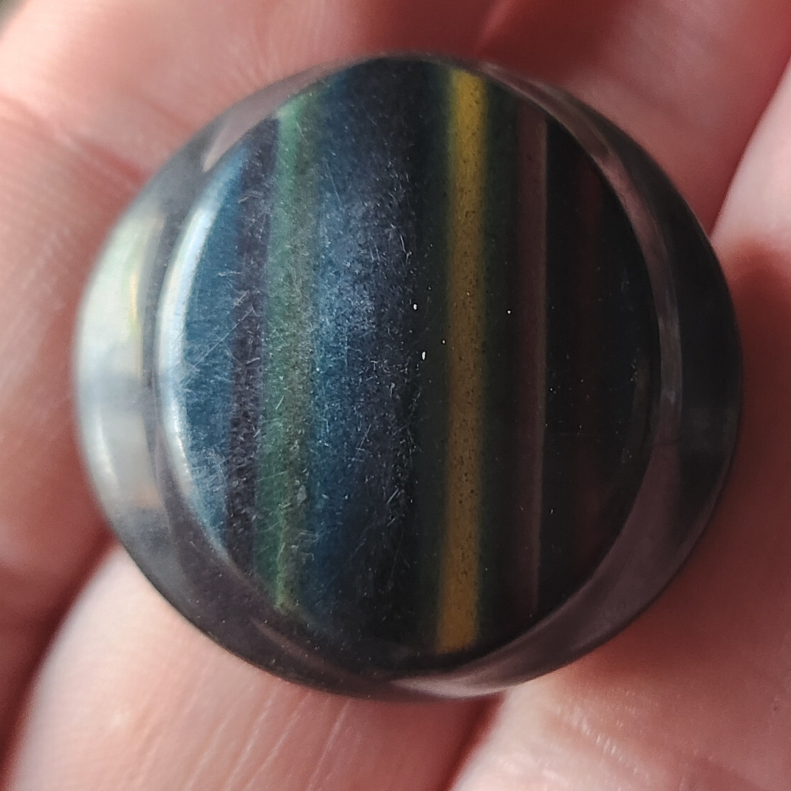 Bouton ancien en celluloïd pétillant multicolore  diamètre: 2,7 cm G8I