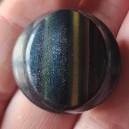 Bouton ancien en celluloïd pétillant multicolore  diamètre: 2,7 cm G8I