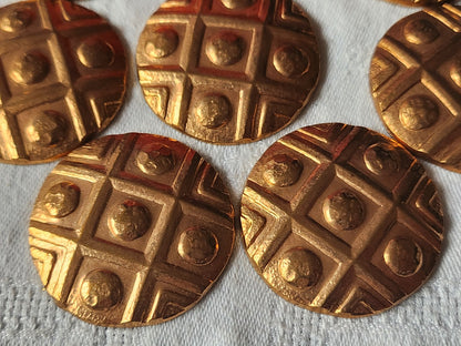 lot 10 gros ornements anciens en cuivre style cabochon pendant année 50 ref 3424