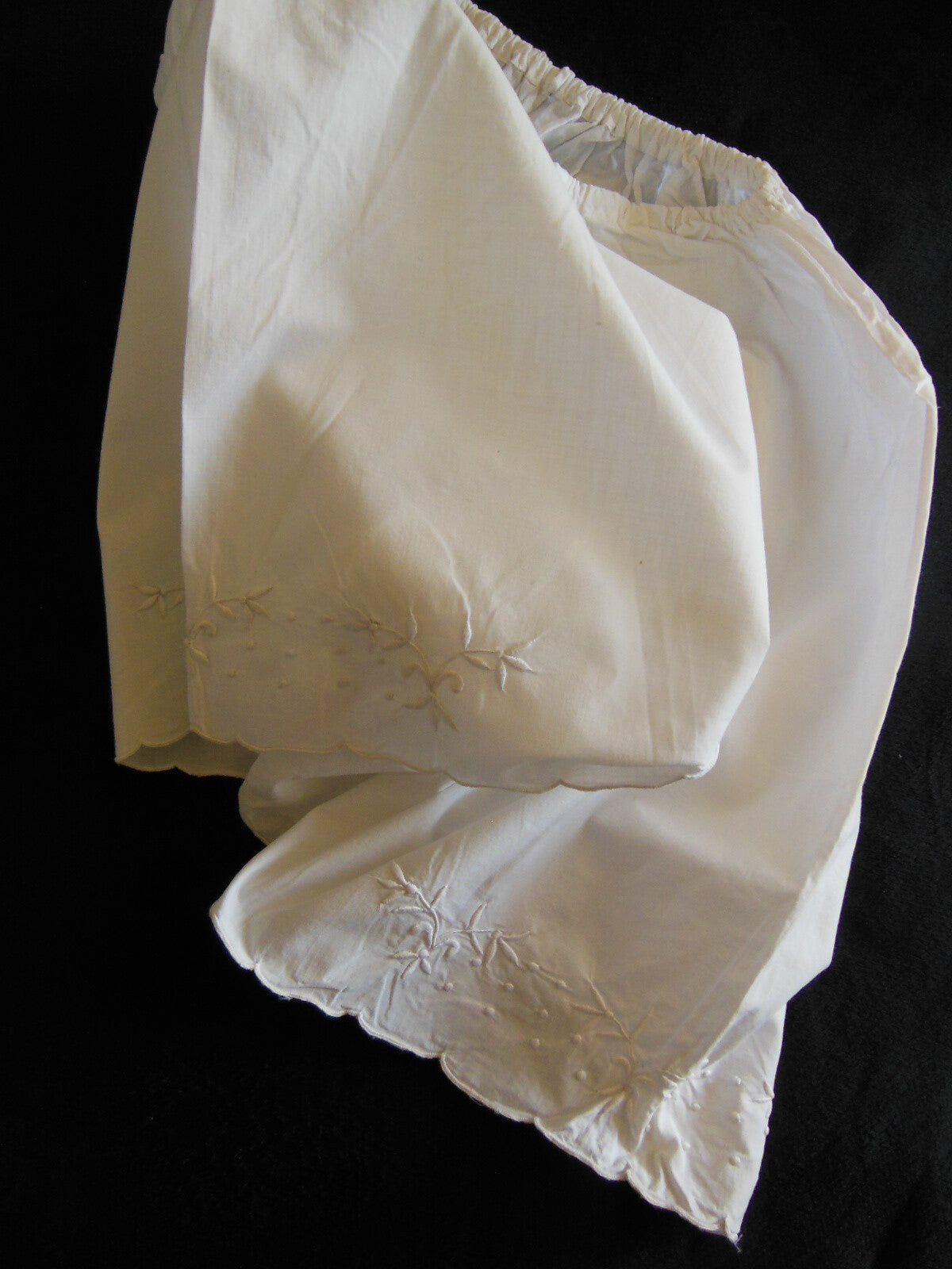 Culotte ancienne short nuit broderie feston jupe culotte panty  B6