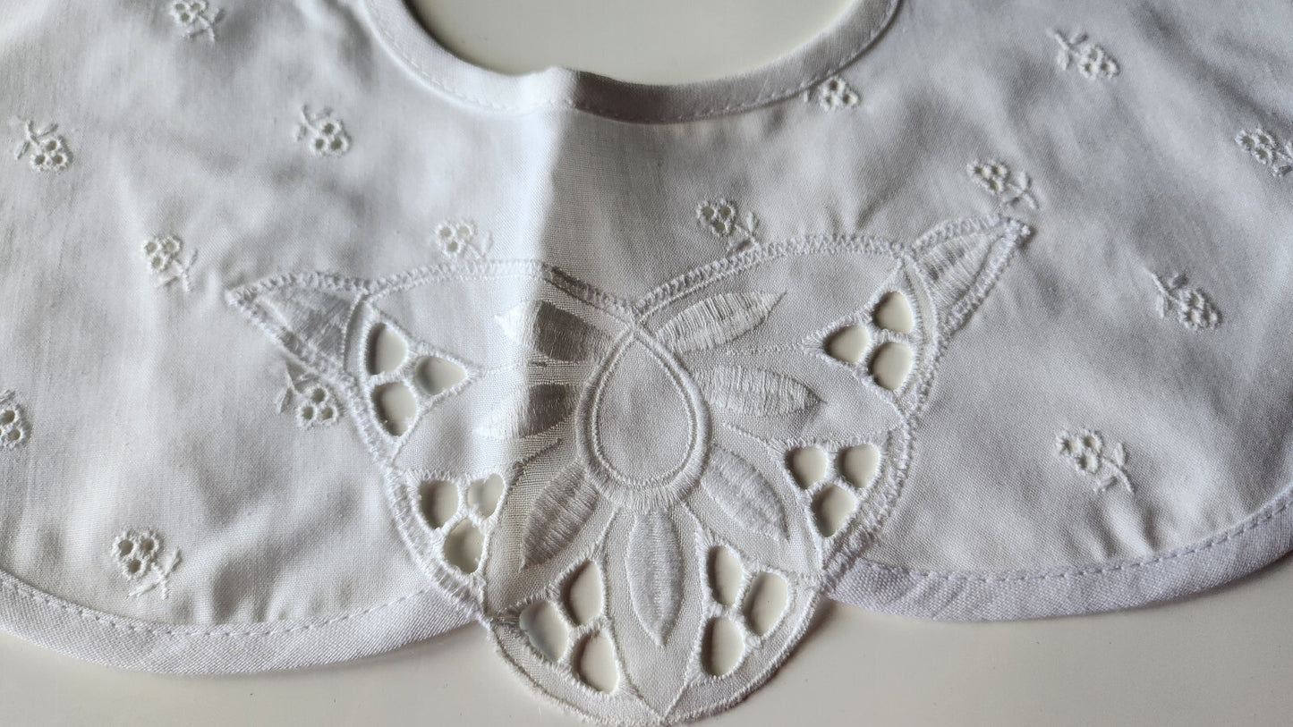 Ancien  col  tissu ajouré enfant dentelle  B1-34