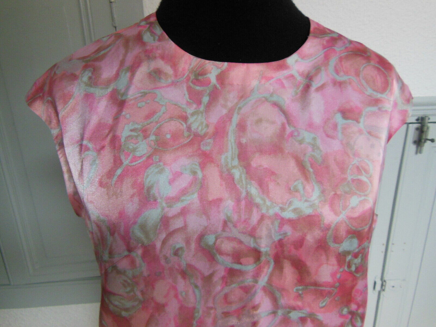 Pur vintage ancien haut débardeur satiné rose  taille 40 ? B7