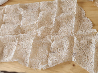 Coupon de dentelle ancienne nylon pour appli incrustation T2-6