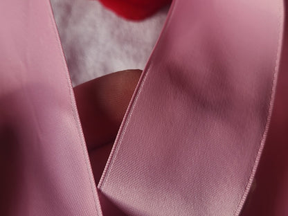Ruban large ancien nylon rose épais  3 mètres sur 3,8 cm modiste mercerie B5 n°6