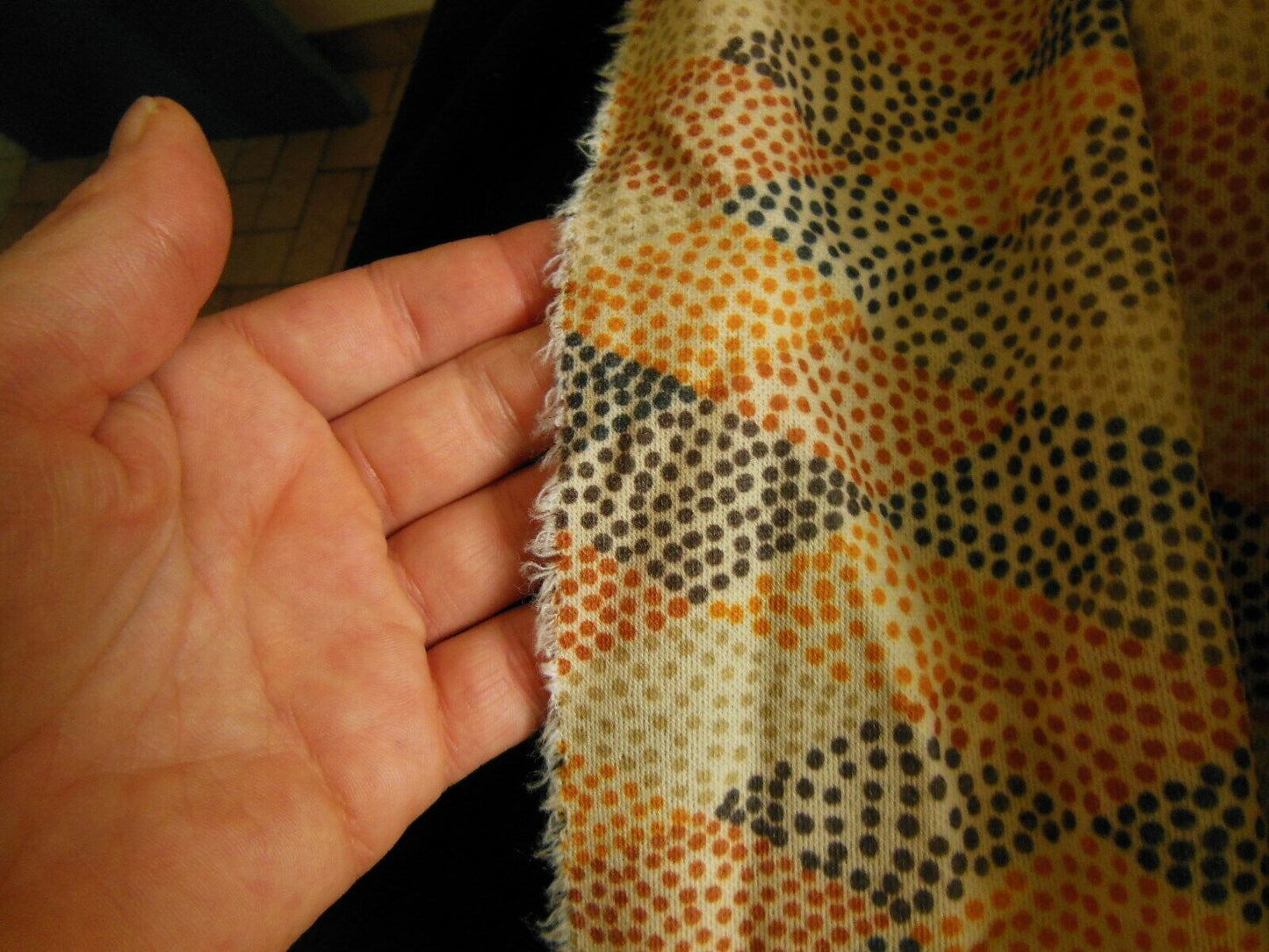 Ancien coupon de tissu vintage mou  ton automne 1 mètre 95  sur 74 cm  B6