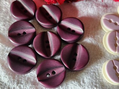 Lot 14 petits boutons vintage violet 2  series 1,4 cm ref 4721