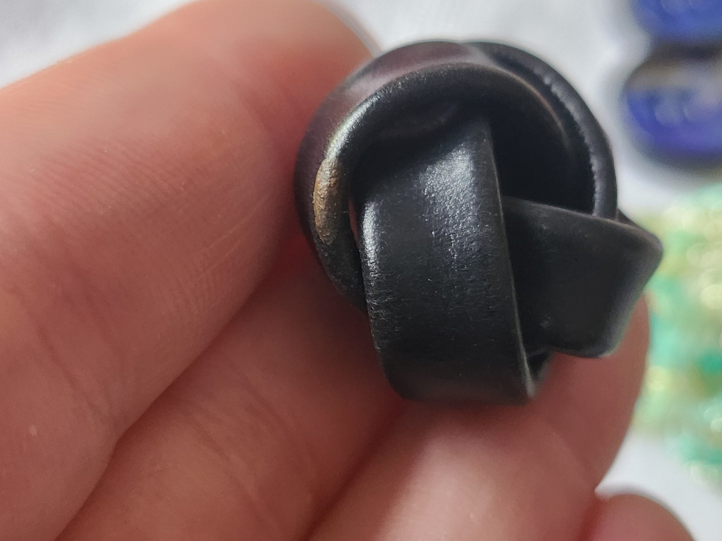 collection bouton ancien en cuir original 2,7 cm gros G13P